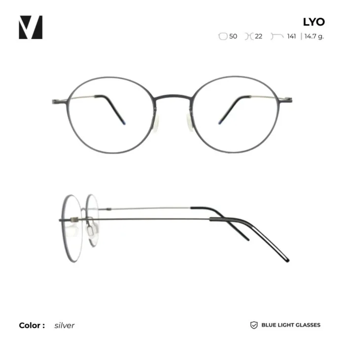 แว่นกรองแสงสีฟ้า vanta. LYO  น้ำหนักเบา ทรง Round ตัดเลนส์สายตาได้ - Image 2