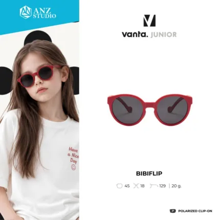 vanta. BibiFlip แว่นกันแดดเด็ก 3–12 ปี เลนส์ Polarized UV400 กรอบ TR90 พับได้ พกพาง่าย