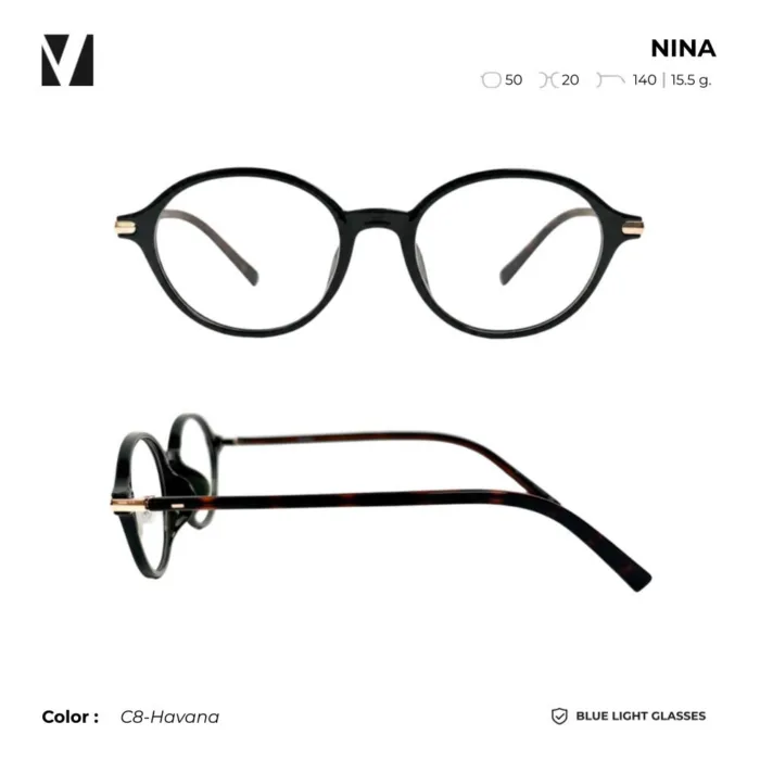 แว่นกรองแสงสีฟ้า vanta. NINA  น้ำหนักเบา ทรง Oval ตัดเลนส์สายตาได้ - Image 2