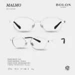 กรอบแว่นตา BOLON รุ่น MALMO BB7010 ทรง Oval กรอบ Titanium น้ำหนักเบา รับประกัน 1 ปี - Image 5