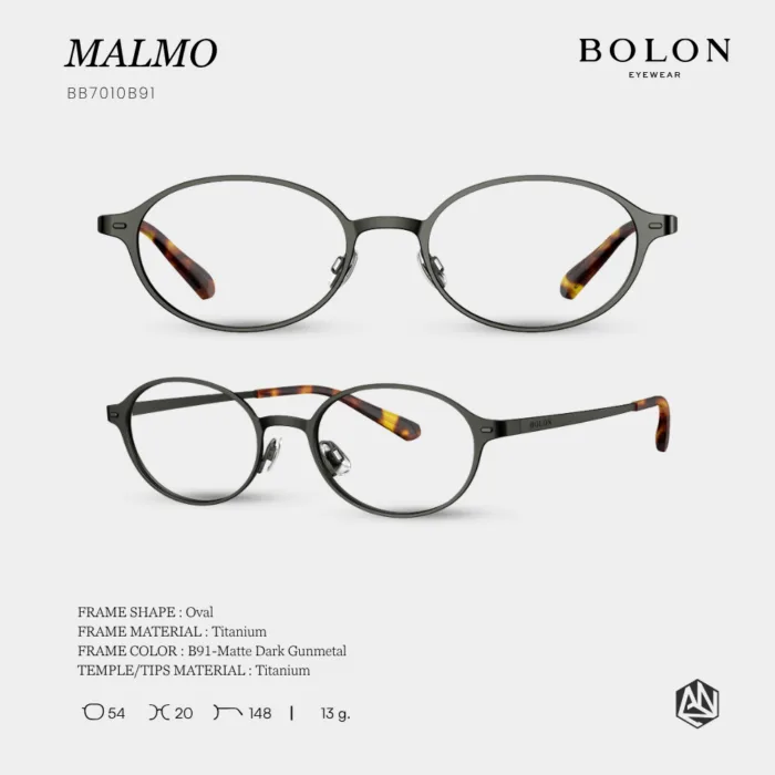 กรอบแว่นตา BOLON รุ่น MALMO BB7010 ทรง Oval กรอบ Titanium น้ำหนักเบา รับประกัน 1 ปี - Image 6