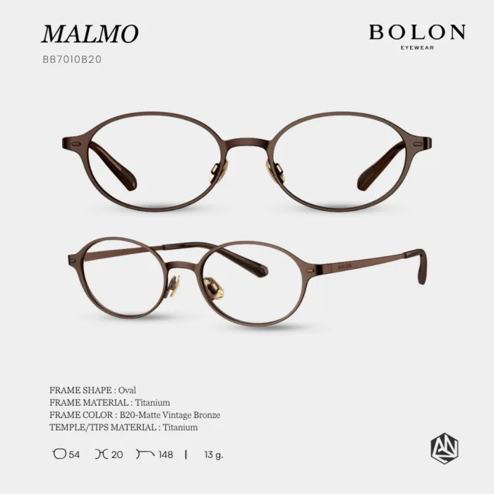 กรอบแว่นตา BOLON รุ่น MALMO BB7010 ทรง Oval กรอบ Titanium น้ำหนักเบา รับประกัน 1 ปี - Image 7
