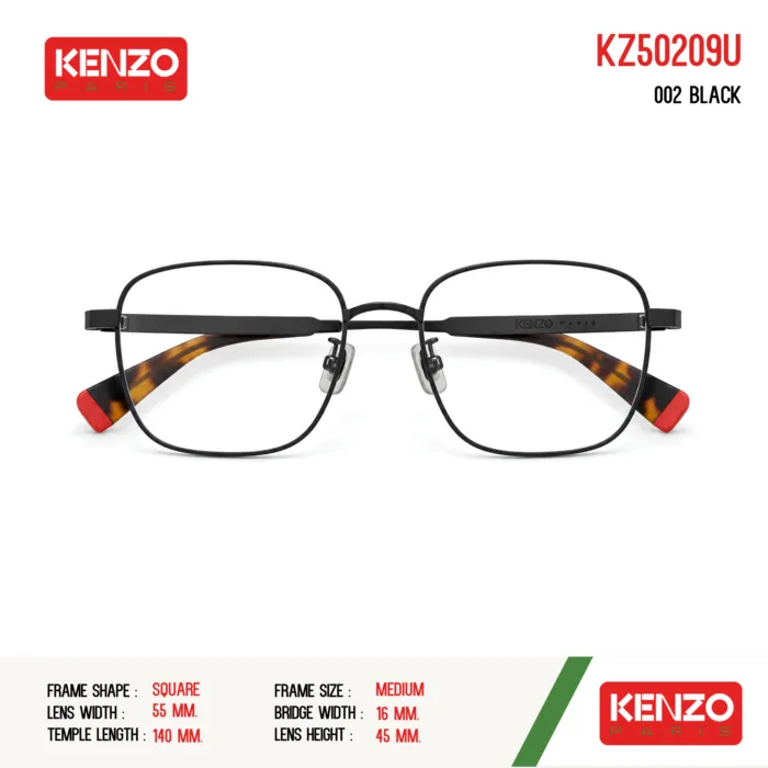 กรอบแว่นตา KENZO KZ50209U กรอบแว่นตา ทรง Square วัสดุ Metal  ของแท้ รับประกัน 1 ปี - Image 8