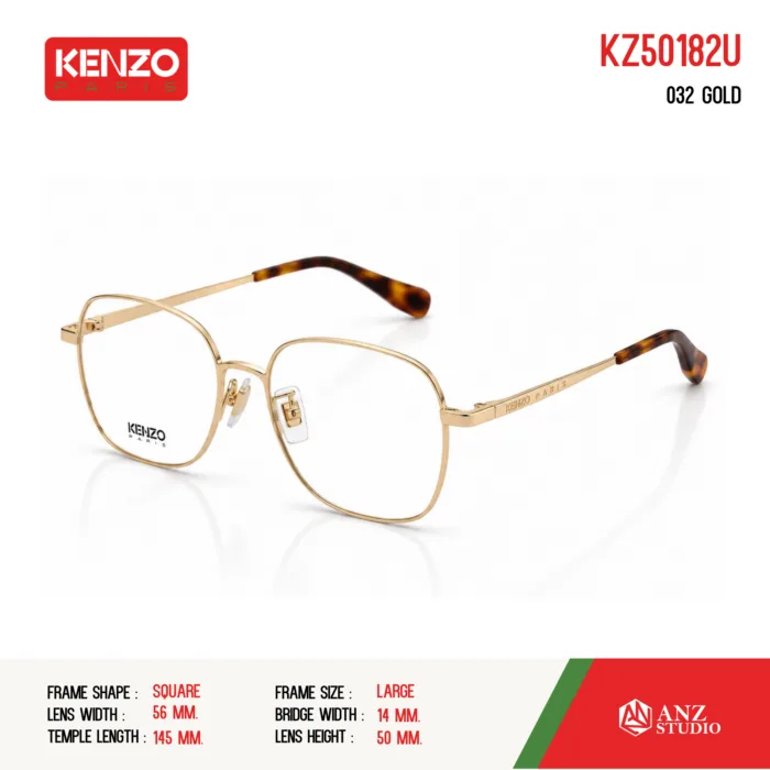 กรอบแว่นตา KENZO KZ50182U กรอบแว่นตา ทรง Square วัสดุ Metal ของแท้ รับประกัน 1 ปี - Image 2