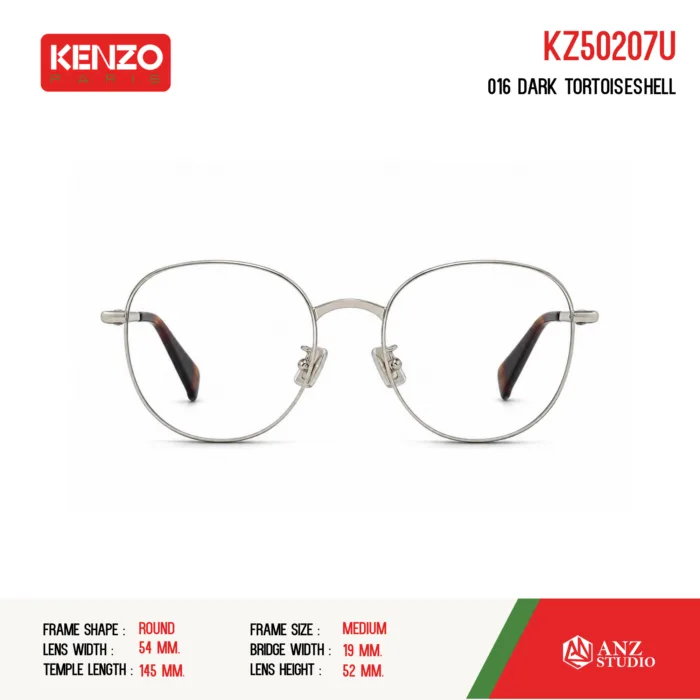 กรอบแว่นตา KENZO KZ50207U กรอบแว่นตา ทรง Round วัสดุ Metal ของแท้ รับประกัน 1 ปี - Image 2