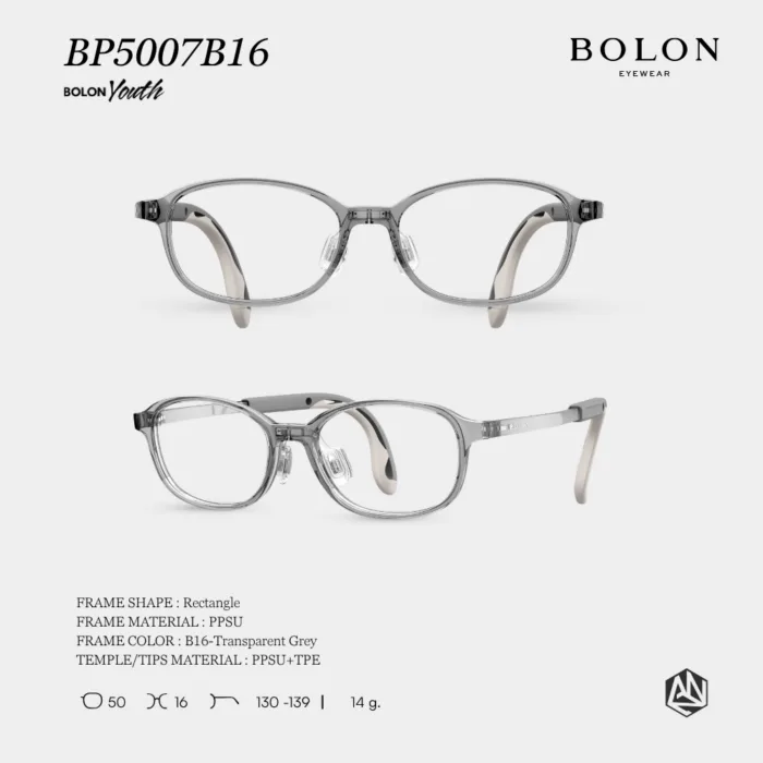 แว่นตา BOLON สำหรับเด็กอายุ 3–12 ปี รุ่น BP5007 วัสดุ PPSU น้ำหนักเบา ขาเเว่นปรับความยาวได้ รับประกัน 1 ปี - Image 4