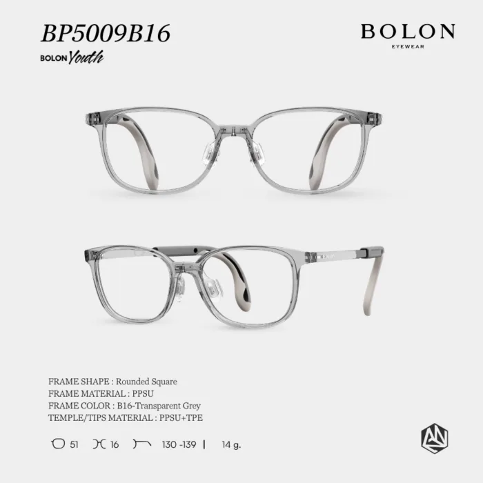 แว่นตา BOLON สำหรับเด็กอายุ 3–12 ปี รุ่น BP5009 วัสดุ PPSU น้ำหนักเบา ขาแว่นปรับความยาวได้ รับประกัน 1 ปี - Image 6