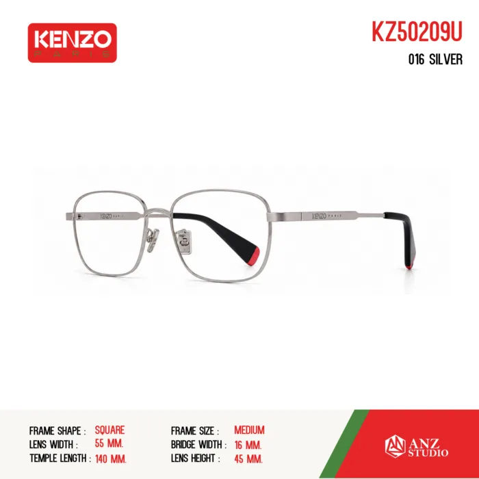 กรอบแว่นตา KENZO KZ50209U กรอบแว่นตา ทรง Square วัสดุ Metal  ของแท้ รับประกัน 1 ปี - Image 4