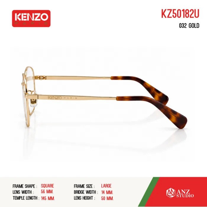 กรอบแว่นตา KENZO KZ50182U กรอบแว่นตา ทรง Square วัสดุ Metal ของแท้ รับประกัน 1 ปี - Image 4