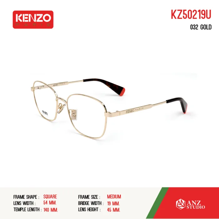 กรอบแว่นตา KENZO KZ50219U กรอบแว่นตา ทรง Square วัสดุ Metal ของแท้ รับประกัน 1 ปี - Image 3
