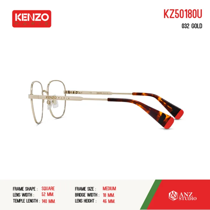 กรอบแว่นตา KENZO KZ50180U กรอบแว่นตา ทรง Square วัสดุ Metal ของแท้ รับประกัน 1 ปี - Image 4