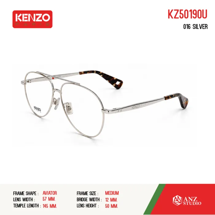 กรอบแว่นตา KENZO KZ50190U กรอบแว่นตา ทรง Aviator แว่นสไตล์วินเทจ ของแท้ รับประกัน 1 ปี - Image 6