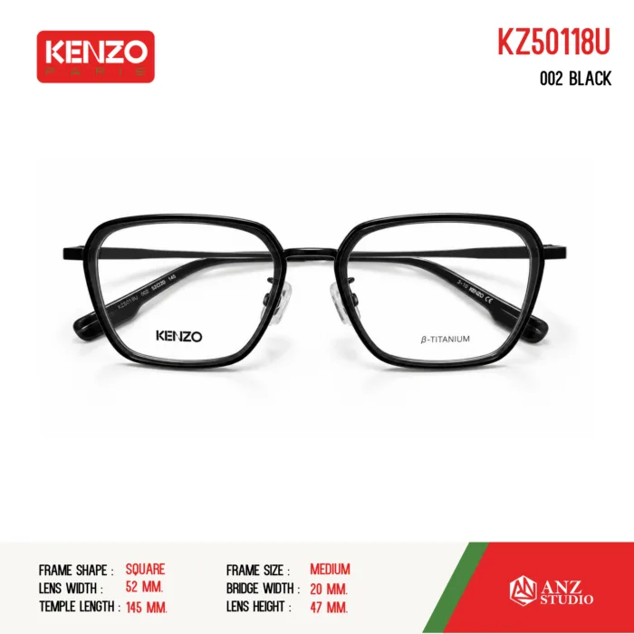 กรอบแว่นตา KENZO KZ50118U กรอบแว่นตา Titanium ทรง Square ของแท้ รับประกัน 1 ปี - Image 5