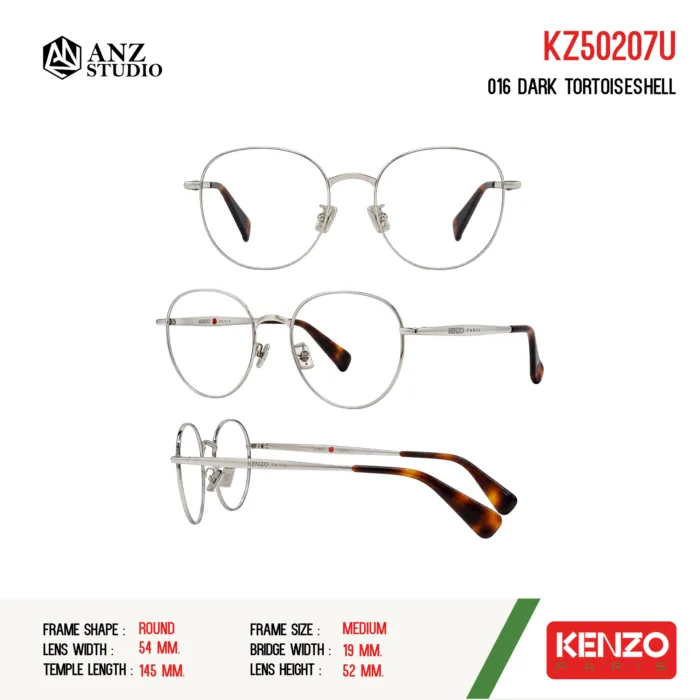 กรอบแว่นตา KENZO KZ50207U กรอบแว่นตา ทรง Round วัสดุ Metal ของแท้ รับประกัน 1 ปี - Image 6