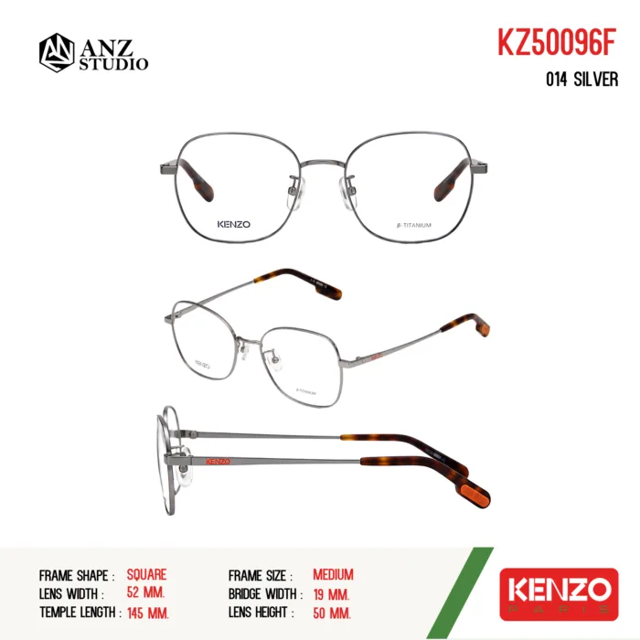 กรอบแว่นตา KENZO KZ50096F กรอบแว่นตา Titanium ทรง Square น้ำหนักเบา ของแท้ รับประกัน 1 ปี - Image 5