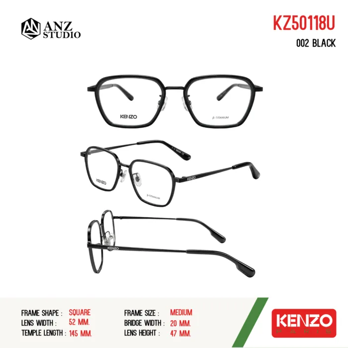 กรอบแว่นตา KENZO KZ50118U กรอบแว่นตา Titanium ทรง Square ของแท้ รับประกัน 1 ปี - Image 6