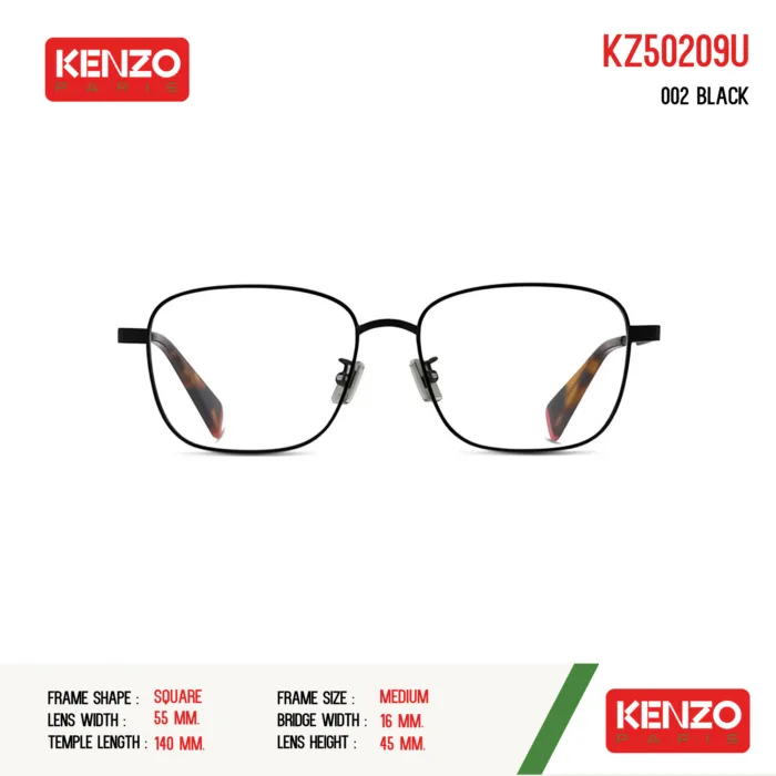 กรอบแว่นตา KENZO KZ50209U กรอบแว่นตา ทรง Square วัสดุ Metal  ของแท้ รับประกัน 1 ปี - Image 3