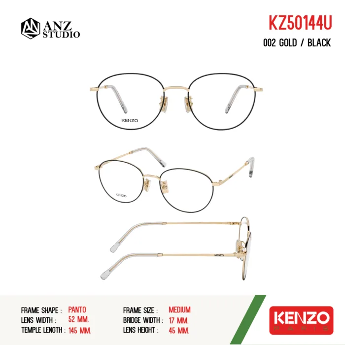 กรอบแว่นตา KENZO KZ50144U กรอบแว่นตา ทรงกลมมน วัสดุ Metal ของแท้ รับประกัน 1 ปี - Image 6