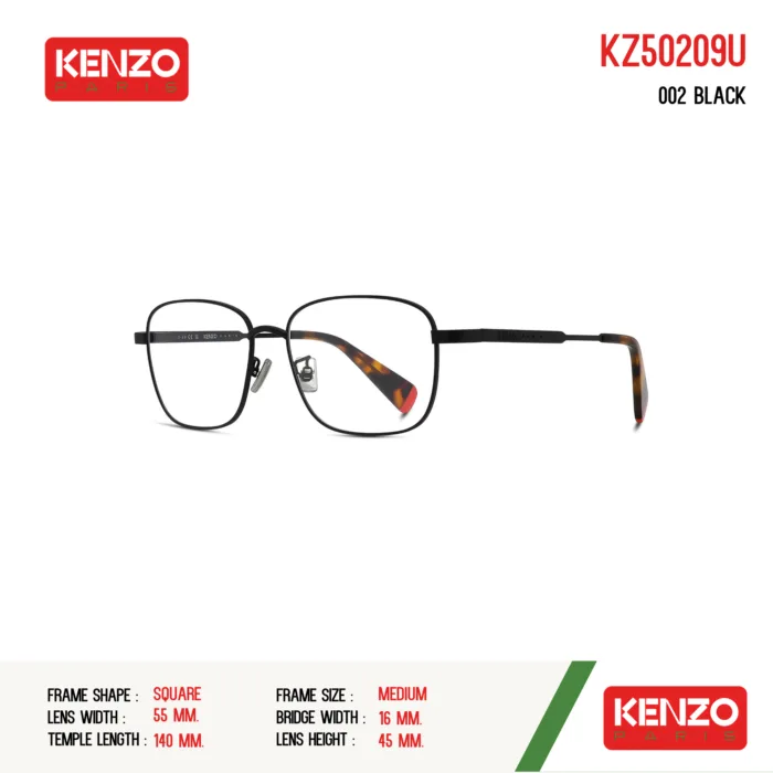 กรอบแว่นตา KENZO KZ50209U กรอบแว่นตา ทรง Square วัสดุ Metal  ของแท้ รับประกัน 1 ปี - Image 5