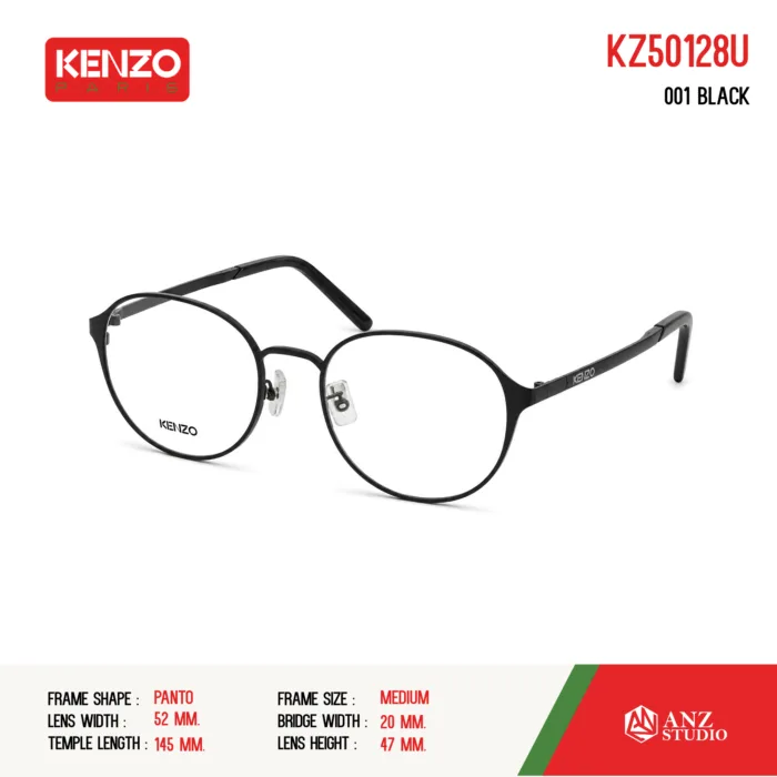 กรอบแว่นตา KENZO KZ50128U กรอบแว่นตา ทรงกลมมน แว่นสไตล์วินเทจ วัสดุ Metal ของแท้ รับประกัน 1 ปี - Image 5