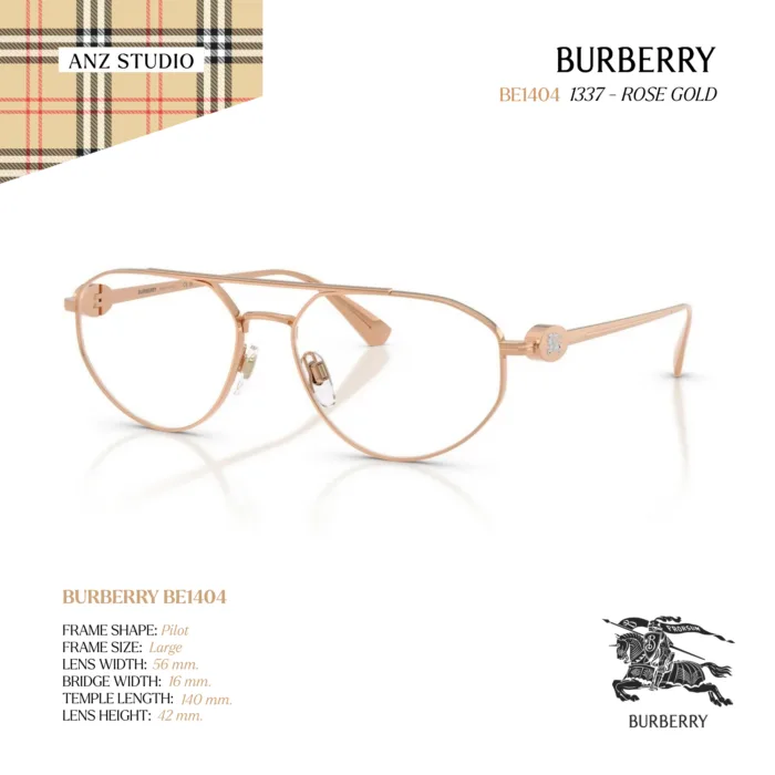 กรอบแว่นตา BURBERRY รุ่น BE1404 ทรง Rectangle กรอบโลหะดีไซน์เรียบหรู ของแท้ รับประกัน 2 ปี - Image 12