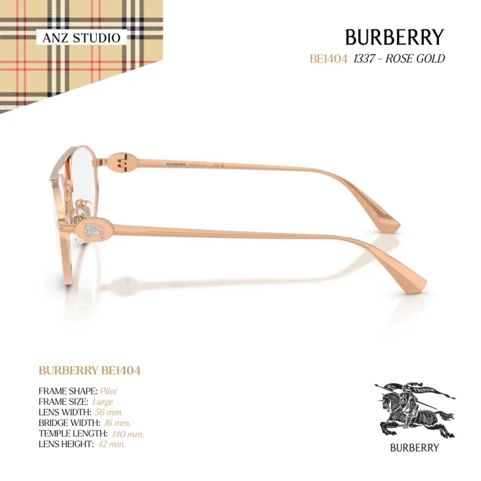 กรอบแว่นตา BURBERRY รุ่น BE1404 ทรง Rectangle กรอบโลหะดีไซน์เรียบหรู ของแท้ รับประกัน 2 ปี - Image 14