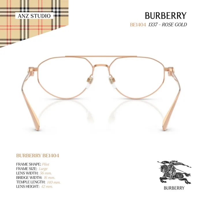 กรอบแว่นตา BURBERRY รุ่น BE1404 ทรง Rectangle กรอบโลหะดีไซน์เรียบหรู ของแท้ รับประกัน 2 ปี - Image 15