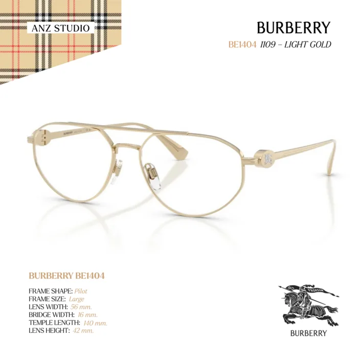 กรอบแว่นตา BURBERRY รุ่น BE1404 ทรง Rectangle กรอบโลหะดีไซน์เรียบหรู ของแท้ รับประกัน 2 ปี - Image 7