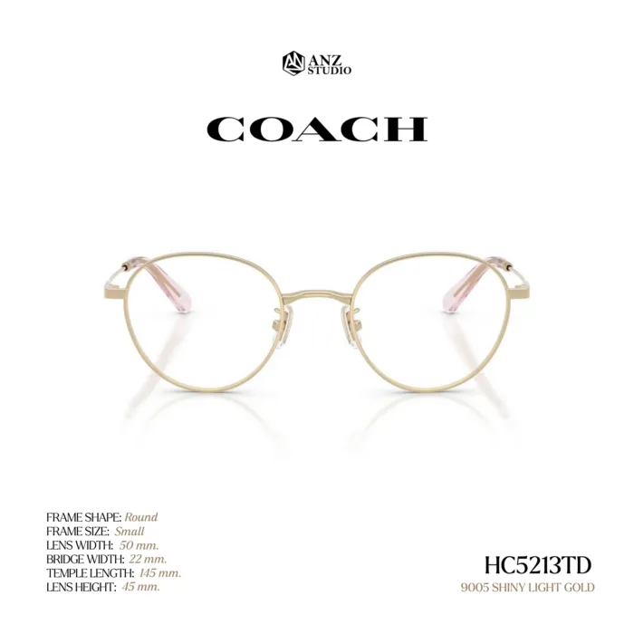 กรอบแว่นตา COACH รุ่น HC5213TD ทรง Round กรอบ Titanium ดีไซน์เรียบหรู น้ำหนักเบา รับประกัน 2 ปี - Image 3
