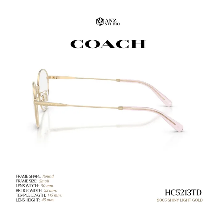 กรอบแว่นตา COACH รุ่น HC5213TD ทรง Round กรอบ Titanium ดีไซน์เรียบหรู น้ำหนักเบา รับประกัน 2 ปี - Image 4