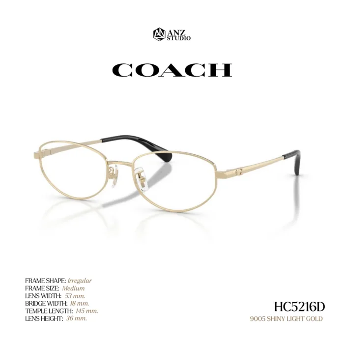 กรอบแว่นตา COACH รุ่น HC5216D ทรง Irregular กรอบโลหะดีไซน์เรียบหรู รับประกัน 2 ปี - Image 6