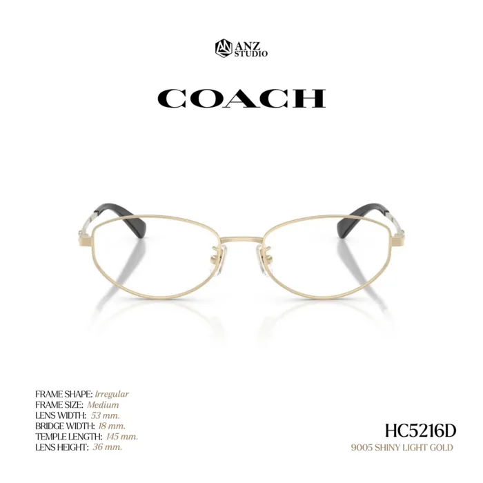 กรอบแว่นตา COACH รุ่น HC5216D ทรง Irregular กรอบโลหะดีไซน์เรียบหรู รับประกัน 2 ปี - Image 7