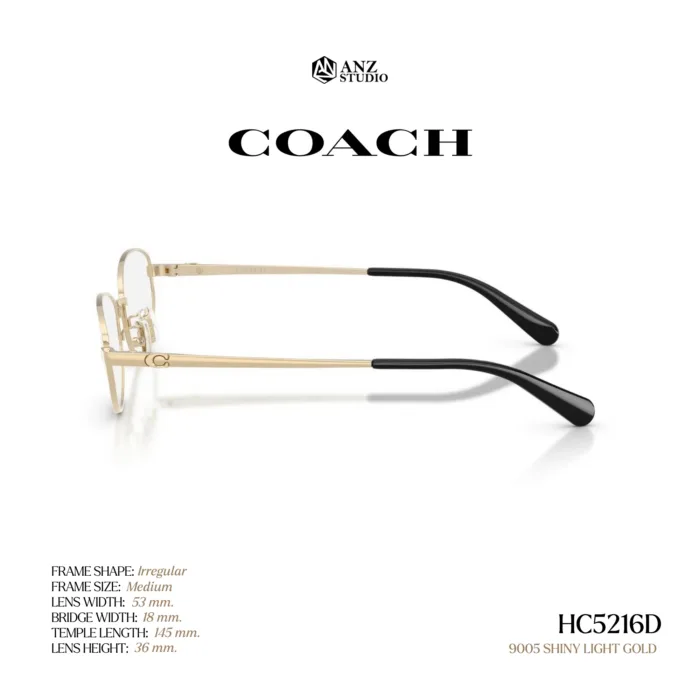 กรอบแว่นตา COACH รุ่น HC5216D ทรง Irregular กรอบโลหะดีไซน์เรียบหรู รับประกัน 2 ปี - Image 8