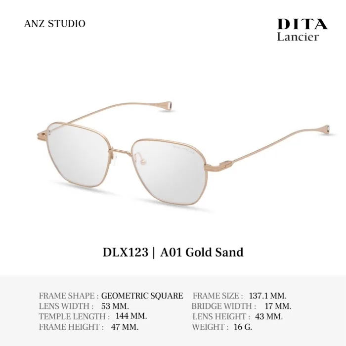 DITA Lancier DLX123 กรอบแว่นตา Titanium ทรง Geometric Square Luxury ของแท้รับประกัน 1 ปี - Image 3