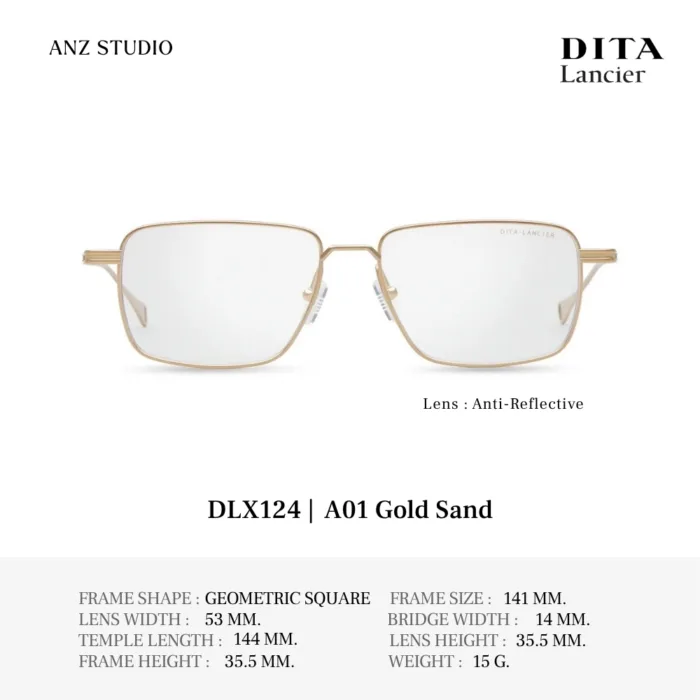 DITA Lancier DLX124 กรอบแว่นตา Titanium ทรง Geometric Square ของแท้รับประกัน 1 ปี - Image 2