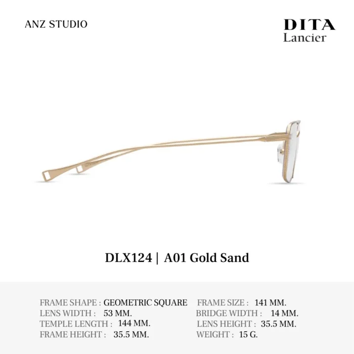 DITA Lancier DLX124 กรอบแว่นตา Titanium ทรง Geometric Square ของแท้รับประกัน 1 ปี - Image 4