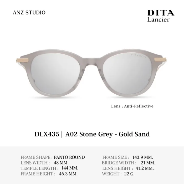 DITA Lancier DLX435 กรอบแว่นตา Titanium Acetate ทรง Panto Round Luxury ของแท้รับประกัน 1 ปี - Image 2