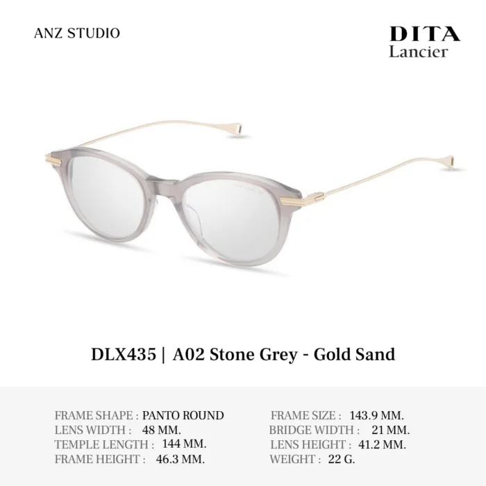 DITA Lancier DLX435 กรอบแว่นตา Titanium Acetate ทรง Panto Round Luxury ของแท้รับประกัน 1 ปี - Image 3