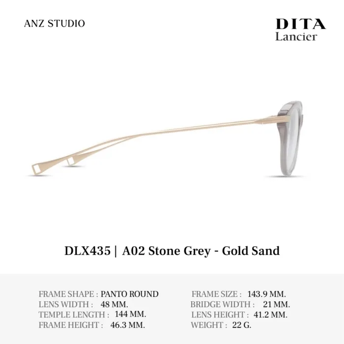 DITA Lancier DLX435 กรอบแว่นตา Titanium Acetate ทรง Panto Round Luxury ของแท้รับประกัน 1 ปี - Image 4