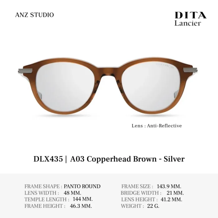 DITA Lancier DLX435 กรอบแว่นตา Titanium Acetate ทรง Panto Round Luxury ของแท้รับประกัน 1 ปี - Image 5