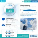 (RX) HOYA Single Vision Lenses STANDARD เลนส์สายตาชั้นเดียว Spheric และ Aspheric สำหรับการมองเห็นในชีวิตประจำวัน - Image 3