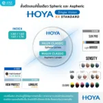 (RX) HOYA Single Vision Lenses STANDARD เลนส์สายตาชั้นเดียว Spheric และ Aspheric สำหรับการมองเห็นในชีวิตประจำวัน