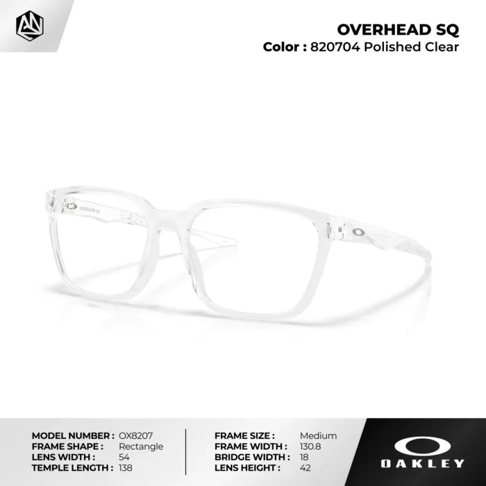 กรอบแว่นตา OAKLEY OVERHEAD SQ OX8207 ทรง Rectangle Full Frame ดีไซน์ Semi Metal/Plastic ของแท้รับประกัน 2 ปี - Image 2