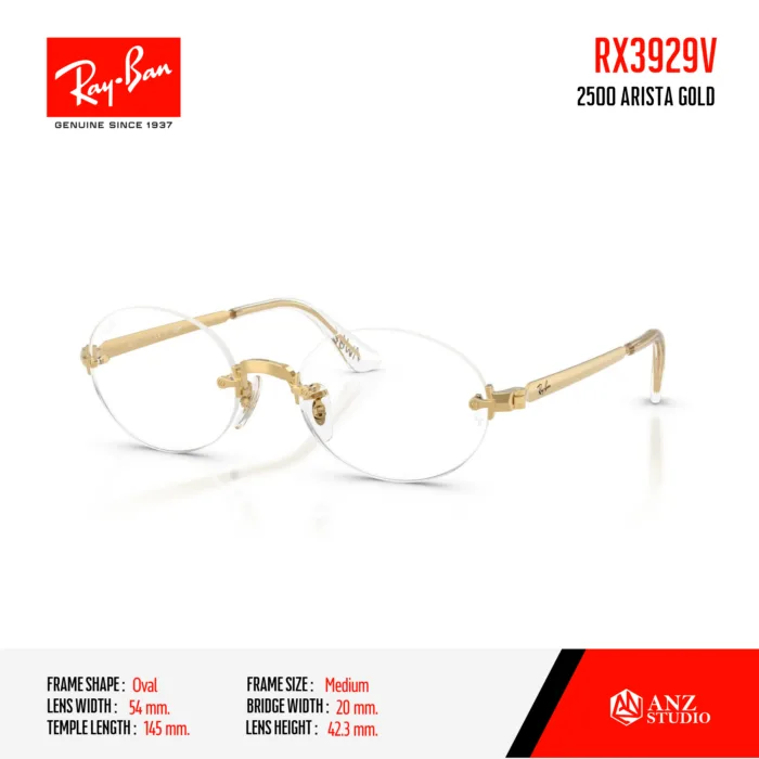 Ray-Ban RX3929V Size 54 กรอบแว่นตาทรง Oval แบบ Drill Mount ดีไซน์มินิมอล เรียบหรู ใส่ได้ทั้งผู้ชายและผู้หญิง - Image 2