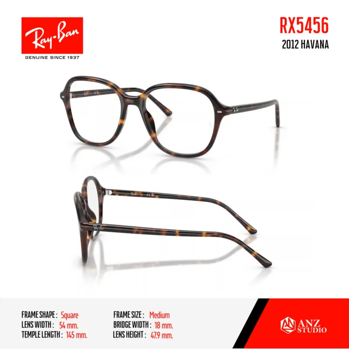 Ray-Ban RX5456 Eyeglasses Size 54 กรอบแว่นตาทรงโอเวอร์ไซส์ ดีไซน์คมชัด ทันสมัย - Image 4