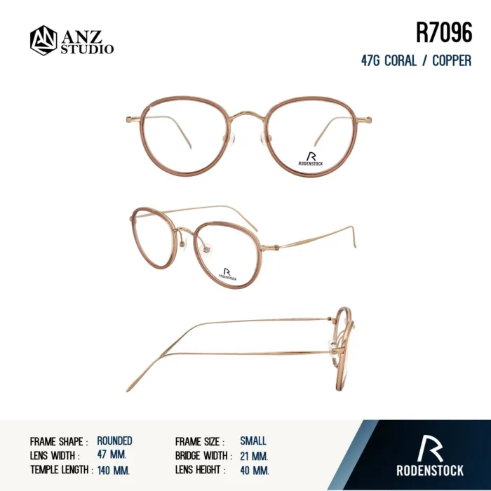 Rodenstock R7096 กรอบแว่นสายตา Rodenstock ของแท้ ทรง Rounded กรอบ Titanium น้ำหนักเบา รับประกัน 1 ปี - Image 5