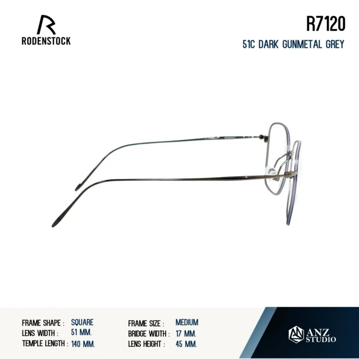 Rodenstock R7120 กรอบแว่นสายตา Rodenstock ของแท้ ทรง Square กรอบ Titanium น้ำหนักเบา รับประกัน 1 ปี - Image 4
