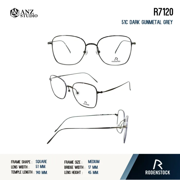 Rodenstock R7120 กรอบแว่นสายตา Rodenstock ของแท้ ทรง Square กรอบ Titanium น้ำหนักเบา รับประกัน 1 ปี - Image 5