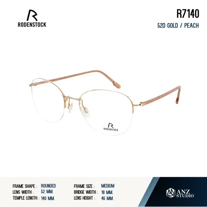 Rodenstock R7140 กรอบแว่นสายตา Rodenstock ของแท้ ทรง Rounded กรอบ Titanium น้ำหนักเบา รับประกัน 1 ปี - Image 3