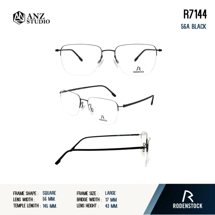 Rodenstock R7144 กรอบแว่นสายตา Rodenstock ของแท้ ทรง Square กรอบ Titanium น้ำหนักเบา รับประกัน 1 ปี - Image 6